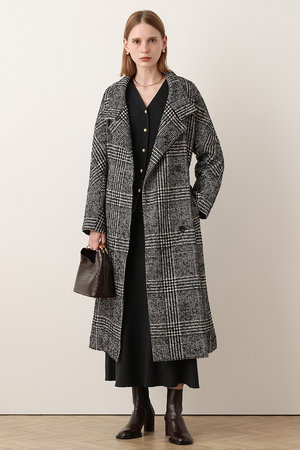 アルアバイル/allurevilleの【予約販売】グレンチェックスタンドカラーコート(110900/110903)