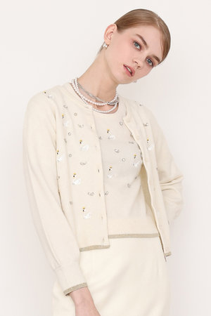アルアバイル/allurevilleの【予約販売】【LOULOU WILLOUGHBY】スワニーシシュウカーディガン