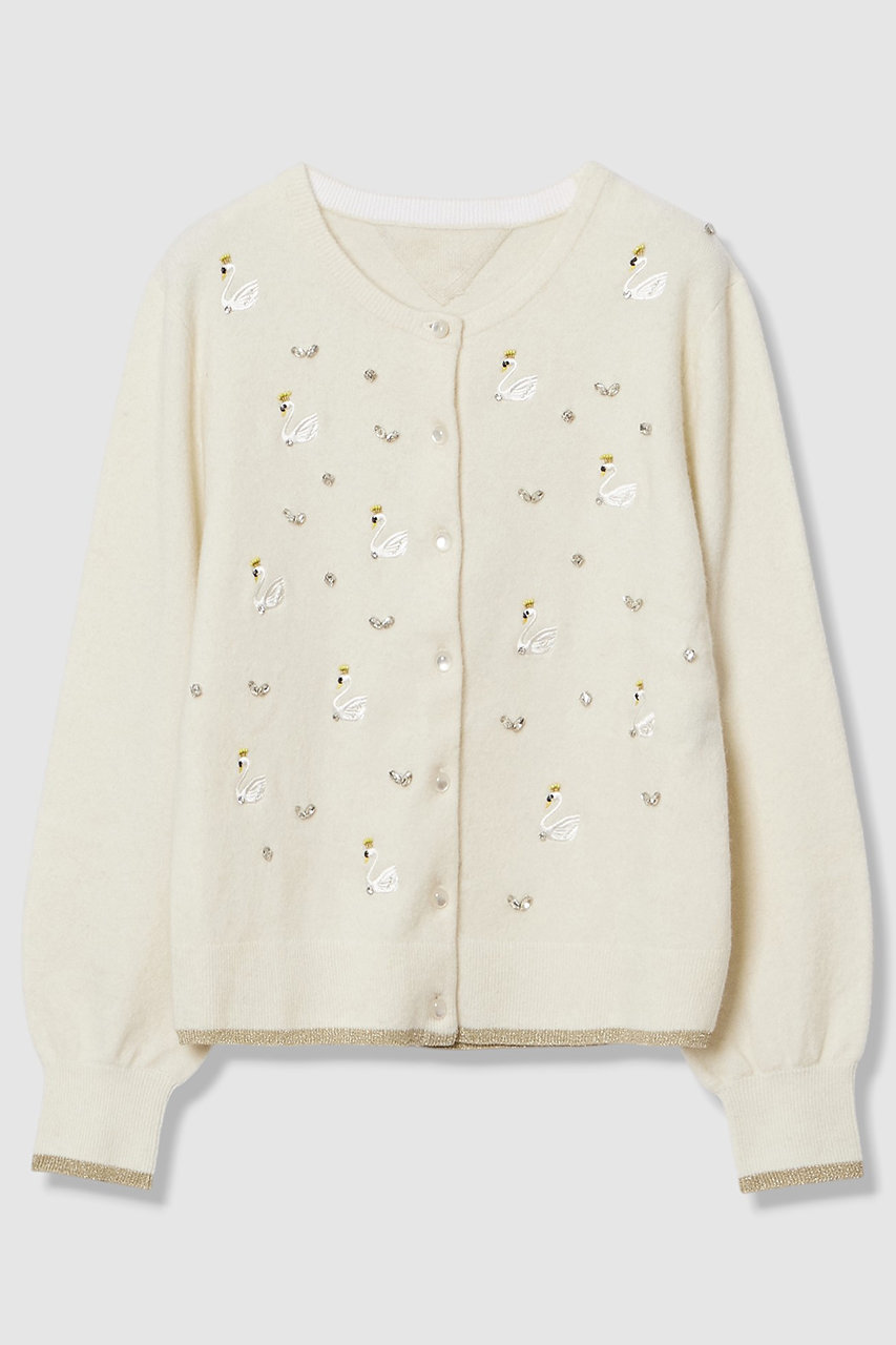 allureville 【LOULOU WILLOUGHBY】スワニーシシュウカーディガン (オフホワイト, 2) アルアバイル ELLE SHOP