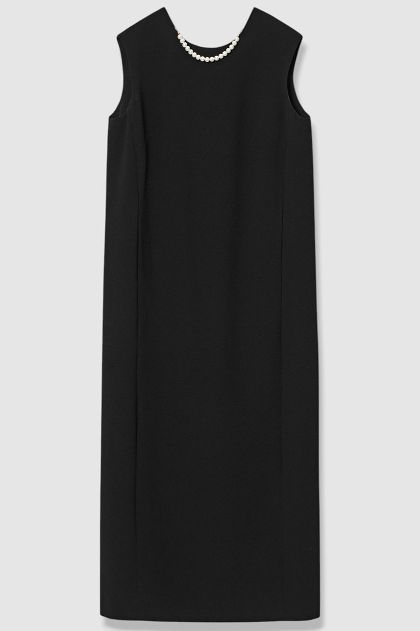 allureville 【LOULOU WILLOUGHBY】2WAYパールネックレスノースリワンピース (ブラック, 2) アルアバイル ELLE SHOP