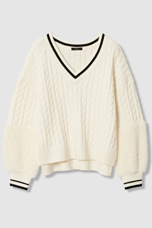 アルアバイル/allurevilleの【予約販売】バイカラーケーブルVプルオーバー