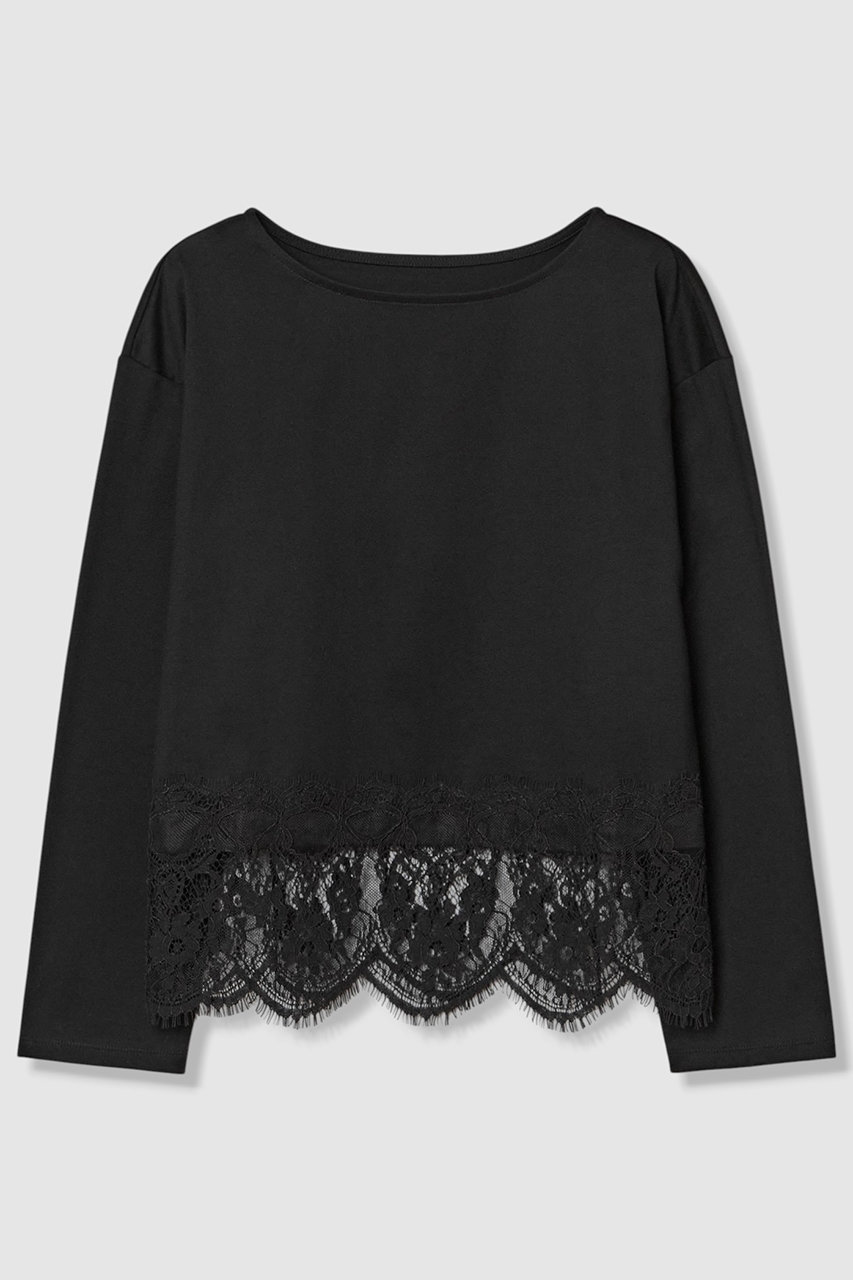 allureville 裾レースT (ブラック, 2) アルアバイル ELLE SHOP