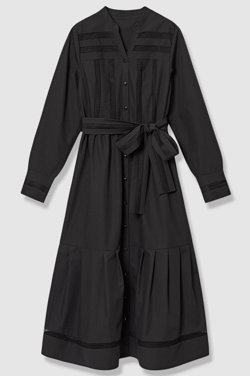 allureville メッシュストライプワンピース (ブラック, 2) アルアバイル ELLE SHOP