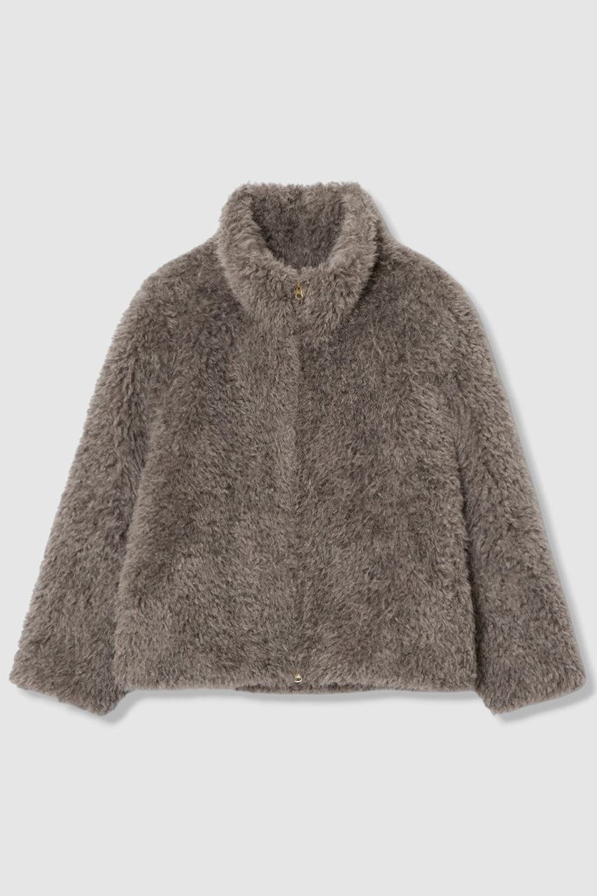 allureville 〈別注〉フェイクカシミヤスタンドブルゾン (チャコールグレー, 2) アルアバイル ELLE SHOP