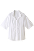 ブロードスタンド半袖ブラウス