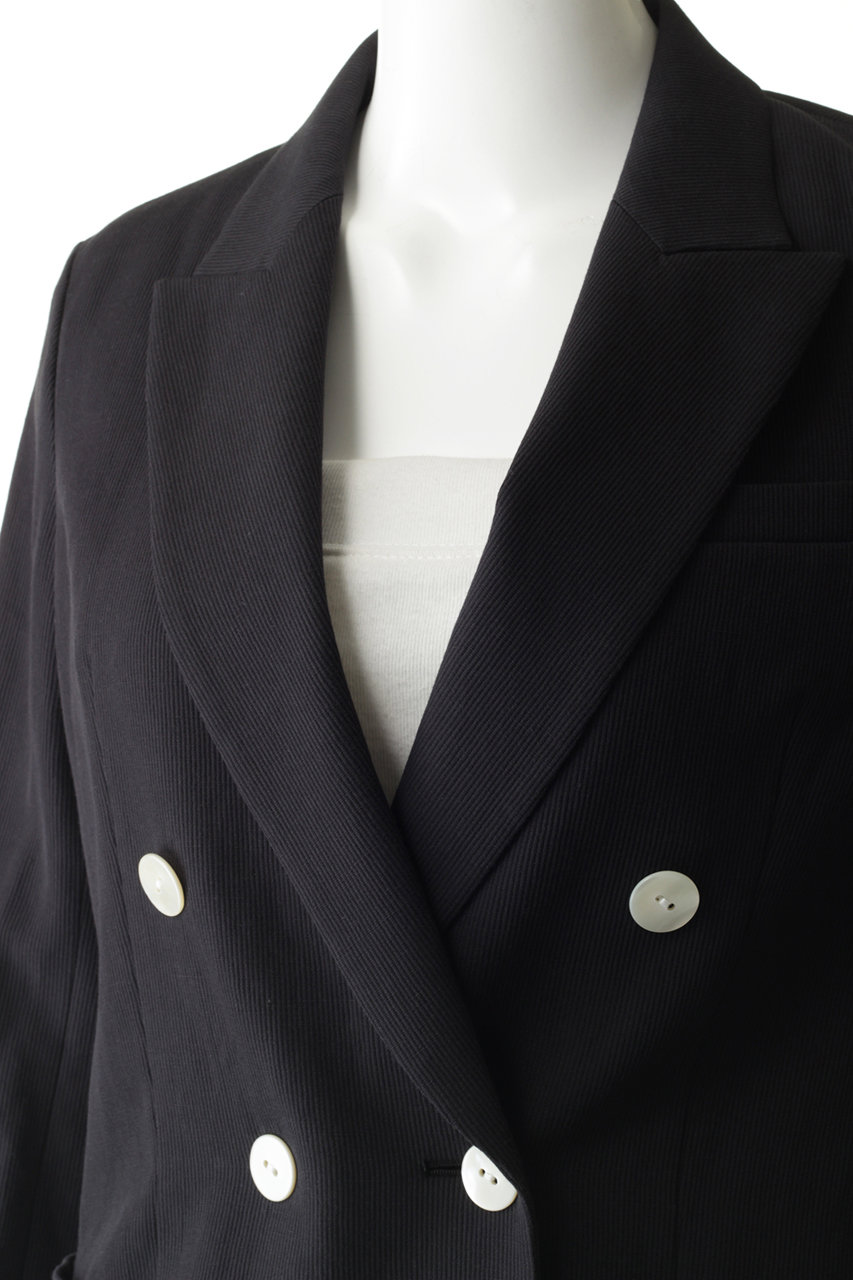 Allureville アルアバイル リネン混ピケダブルジャケット ホワイト の通販 Elleshop エル ショップ