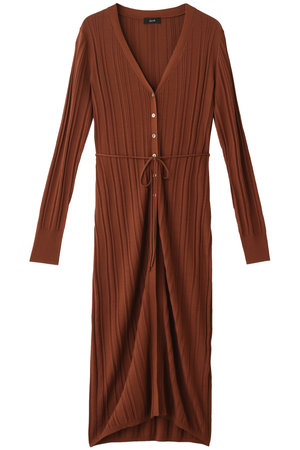 アルアバイル/allurevilleのビスコースナイロンリブロングカーディガン