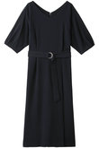 Vネックラップスリットワンピース