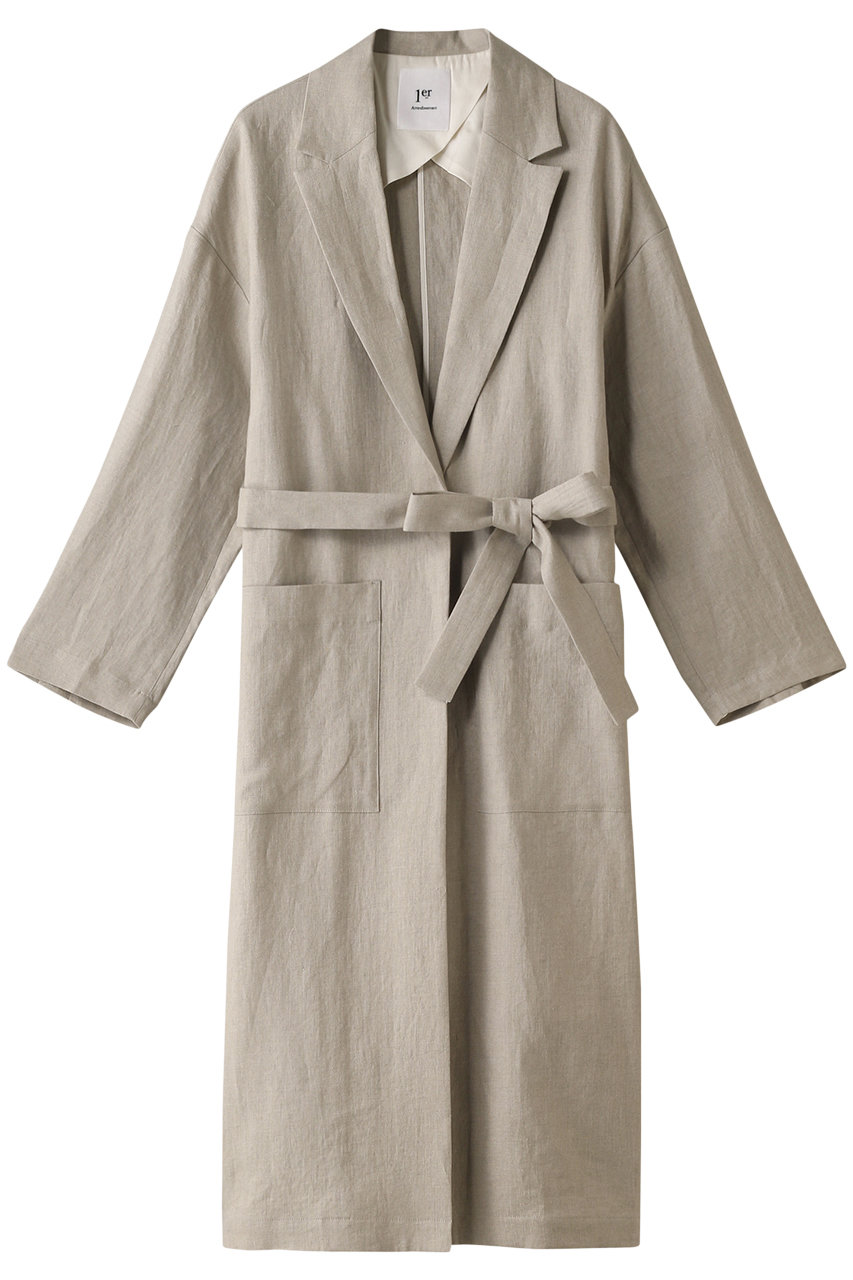 1er Arrondissement プルミエ アロンディスモン リネンロングコート ナチュラル の通販 Elleshop エル ショップ