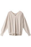 コットンシルクVネックニットプルオーバー