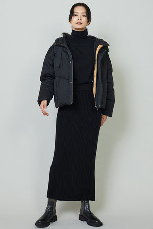 ウールカシミアワイドリブスカート