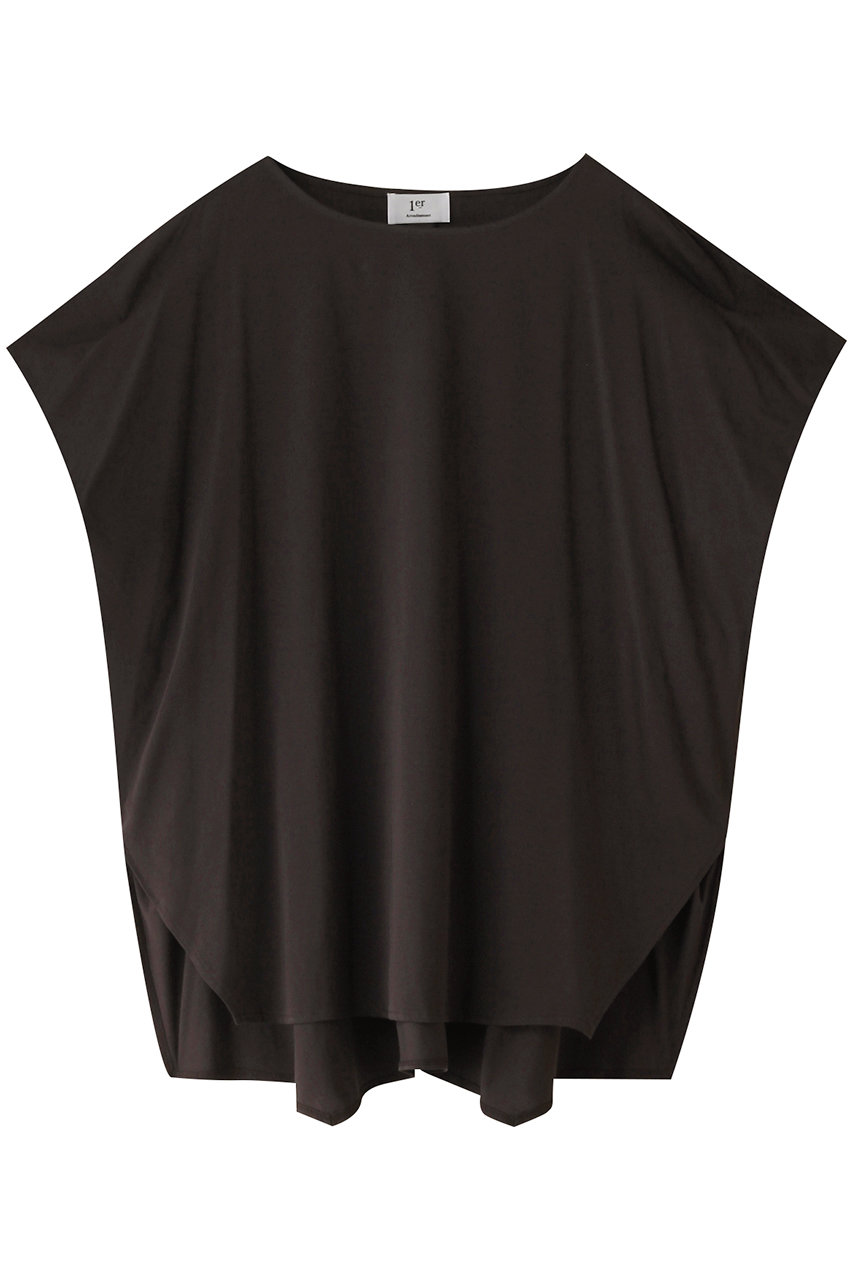 1er Arrondissement プレミアム天竺ニュアンストップス (ブラウン, F) プルミエ アロンディスモン ELLE SHOP