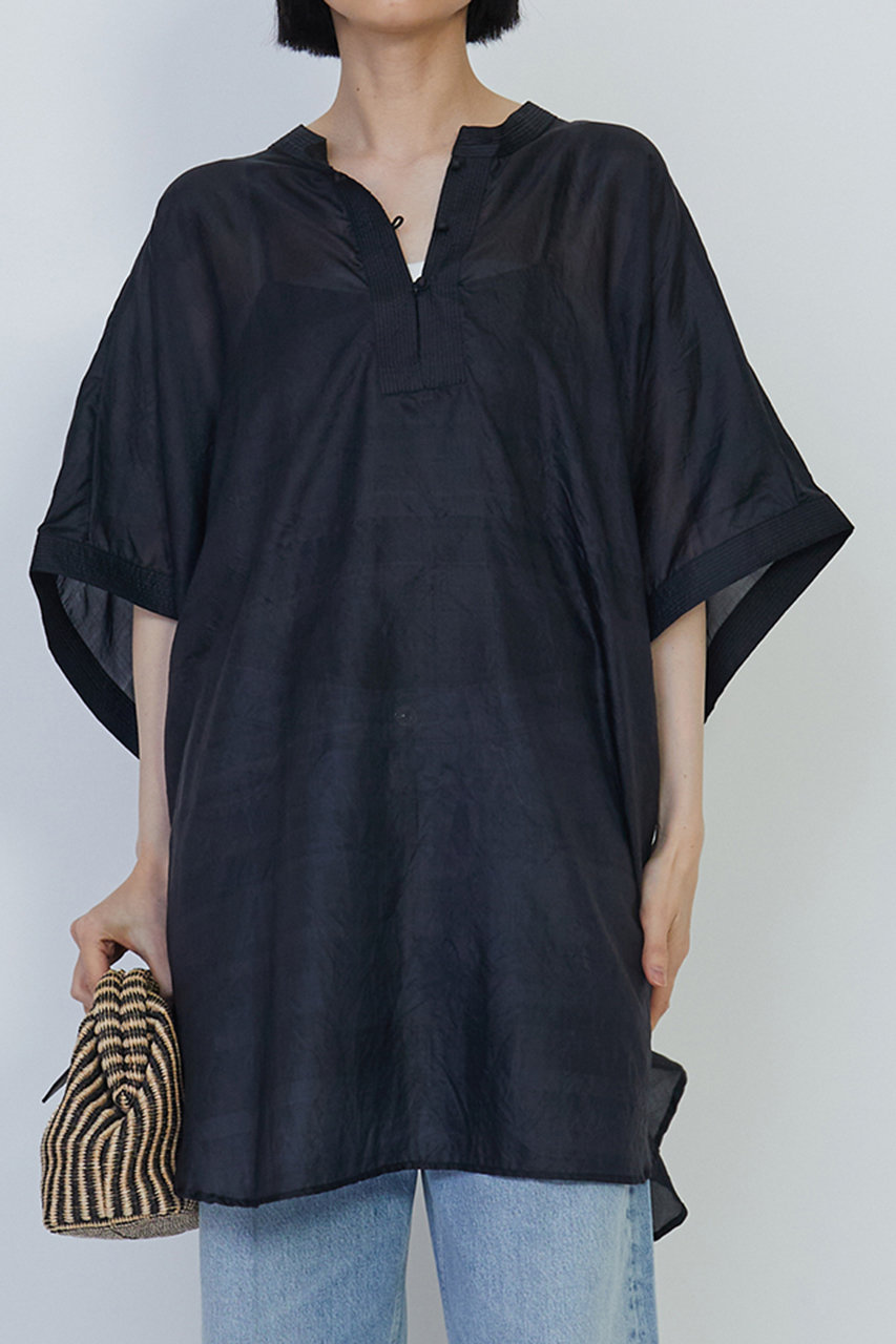 極美品＊プルミエアロンディスモン シアーフリルブラウス 36 ブラウン 洗える 極美品＊プルミエアロンディスモン シアーフリルブラウス 36