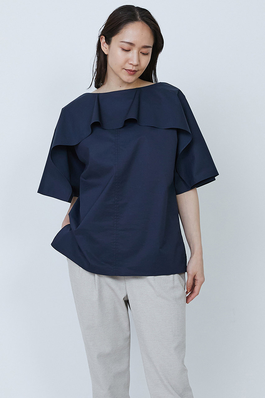 1er Arrondissement ケープTブラウス (ネイビー, 38) プルミエ アロンディスモン ELLE SHOP 1er Arrondissement ケープTブラウス (ネイビー, 38) プルミエ アロンディスモン ELLE SHOP