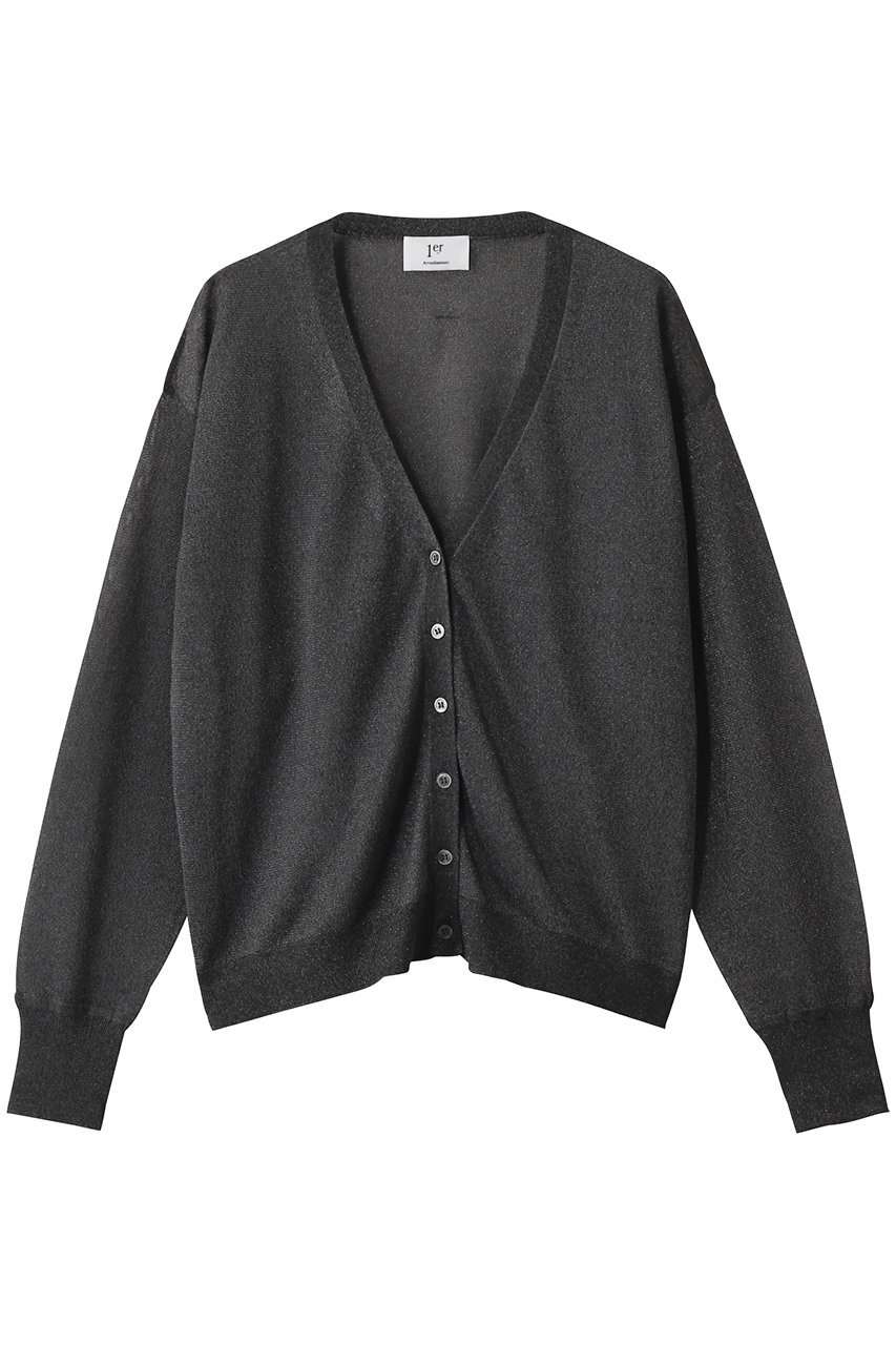 1er Arrondissement メタルライクカーディガン (ブラック, F) プルミエ アロンディスモン ELLE SHOP 1er Arrondissement メタルライクカーディガン (ブラック, F) プルミエ アロンディスモン ELLE SHOP