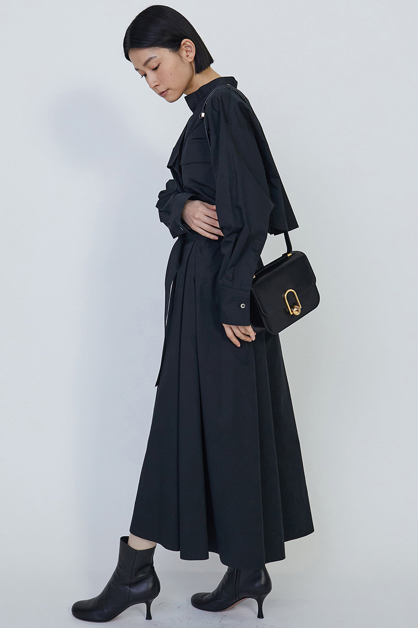 極美品✨プルミエアロンディスモン 長袖シャツワンピース ウエストリボン ロング丈 極美品✨プルミエアロンディスモン 長袖シャツワンピース