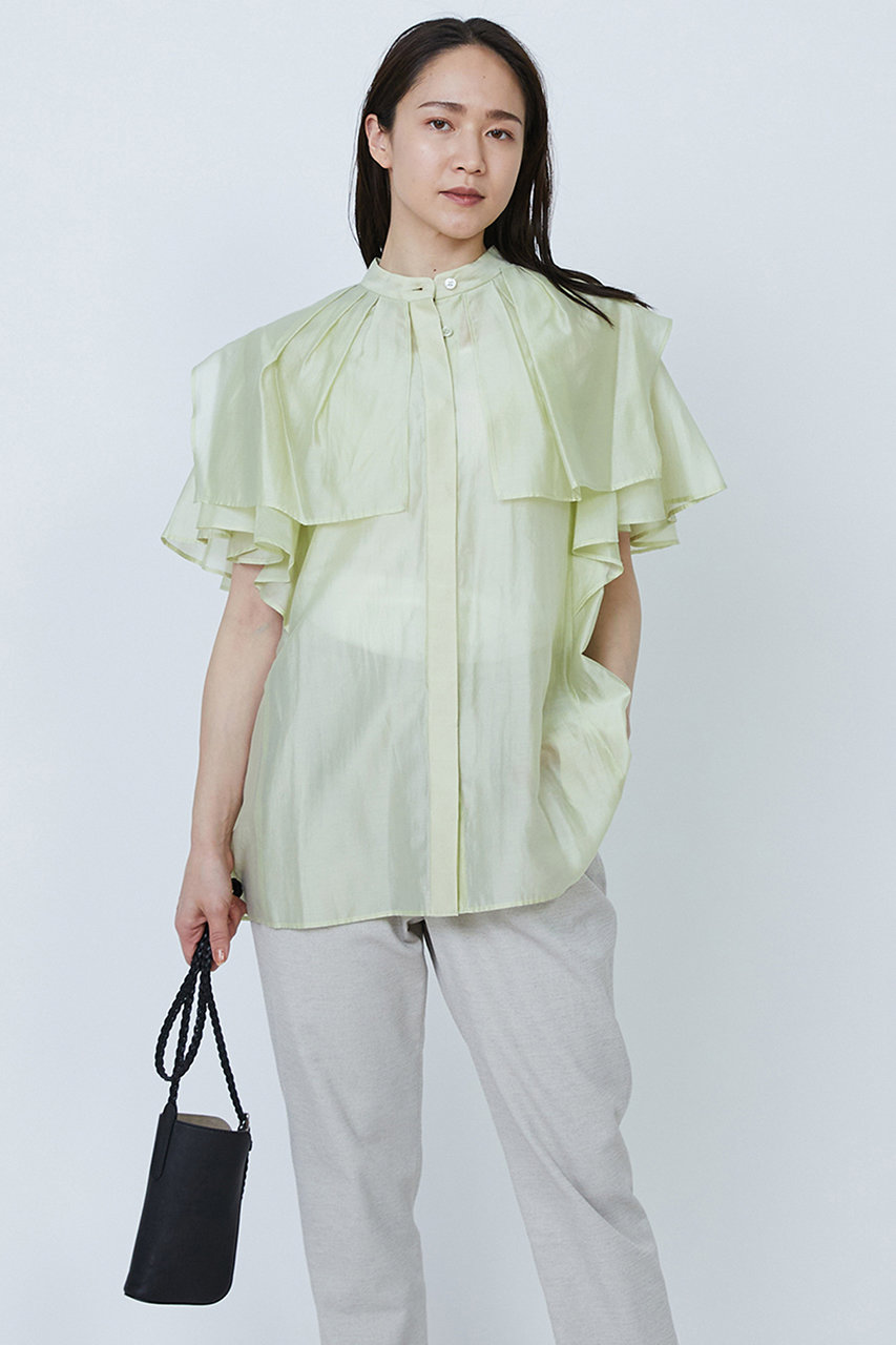 1er Arrondissement 【WEB限定】シアーテンセルラッフルブラウス (ライム, 38) プルミエ アロンディスモン ELLE SHOP 1er Arrondissement 【WEB限定】シアーテンセルラッフルブラウス (ライム, 38) プルミエ アロンディスモン ELLE SHOP