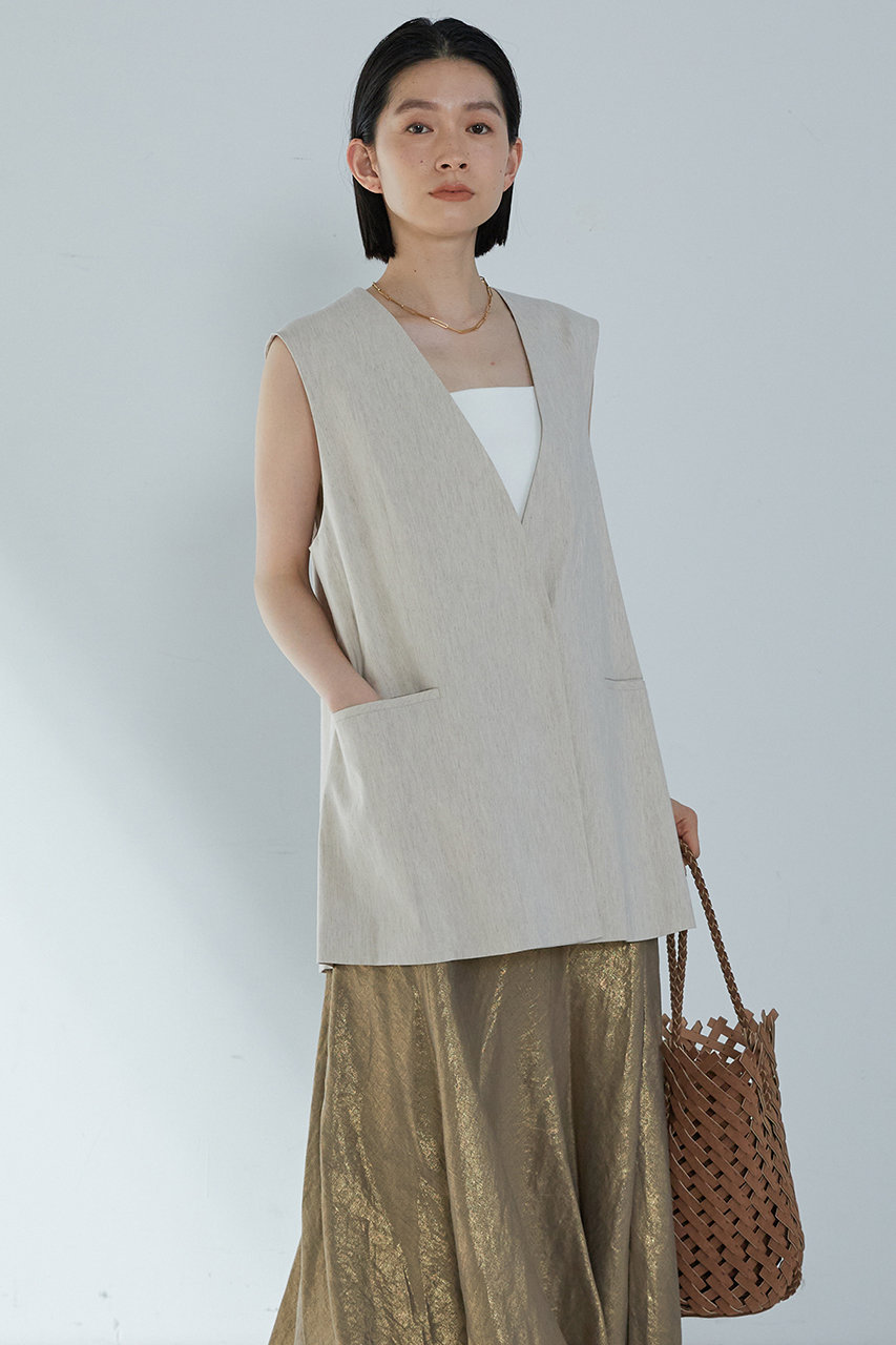美品 24SS プルミエアロンディスモン/リネンコットンツイル