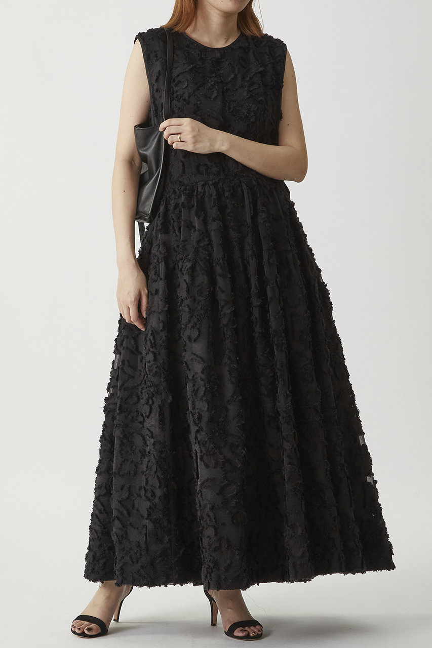 1er Arrondissement フラワージャガードワンピース (ブラック, 36) プルミエ アロンディスモン ELLE SHOP 1er Arrondissement フラワージャガードワンピース (ブラック, 36) プルミエ アロンディスモン ELLE SHOP