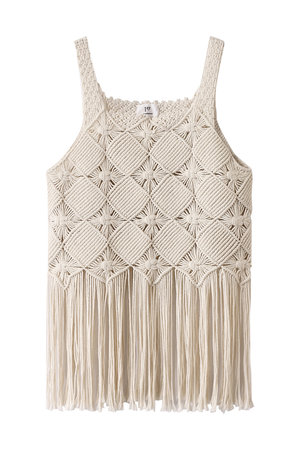 マクラメフリンジタンクトップニット
