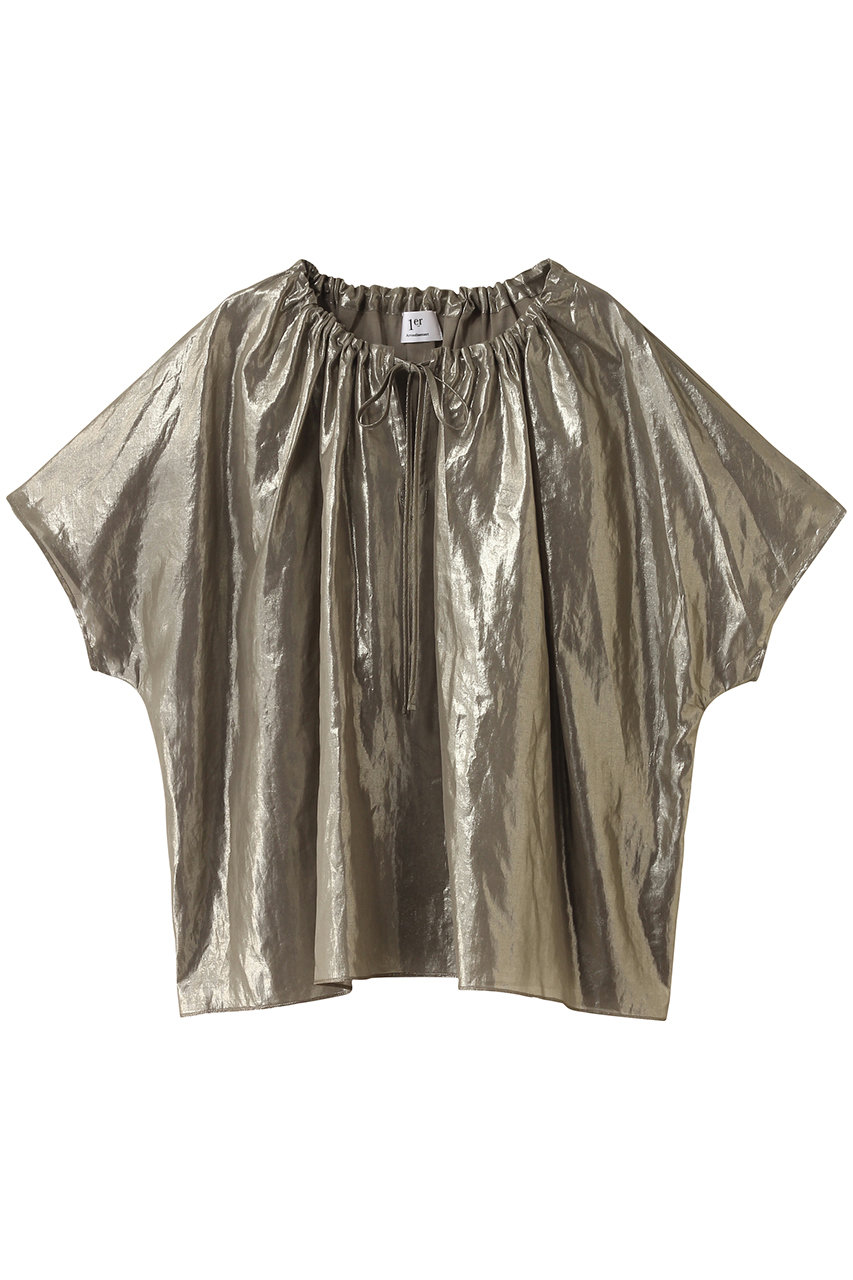 1er Arrondissement コットン箔プリントブラウス (カーキ, F) プルミエ アロンディスモン ELLE SHOP 1er Arrondissement コットン箔プリントブラウス (カーキ, F) プルミエ アロンディスモン ELLE SHOP