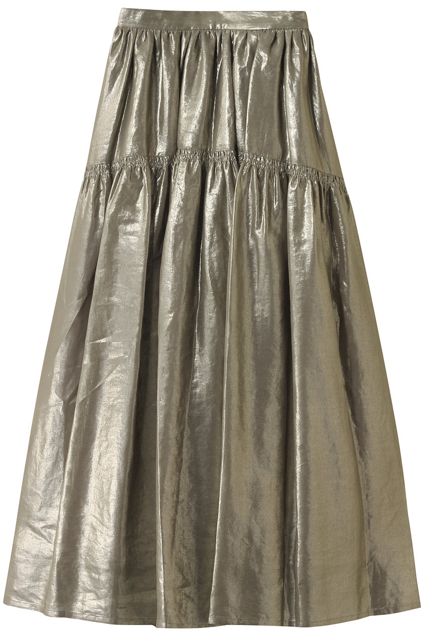 プルミエ アロンディスモン/1er Arrondissementのコットン箔プリントスカート(カーキ/B1053AFS047)