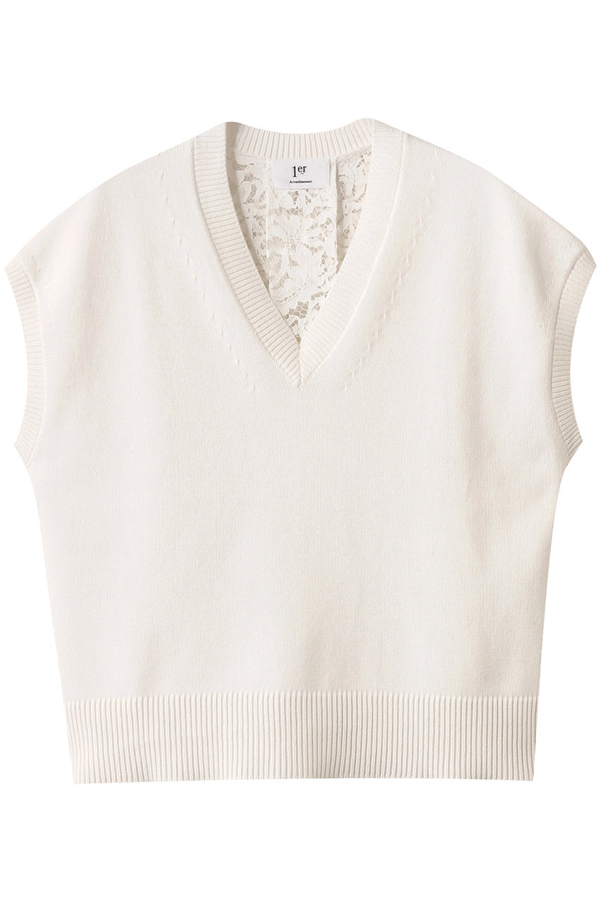 1er Arrondissement バックレースコットンプルオーバー (オフホワイト, F) プルミエ アロンディスモン ELLE SHOP 1er Arrondissement バックレースコットンプルオーバー (オフホワイト, F) プルミエ アロンディスモン ELLE SHOP