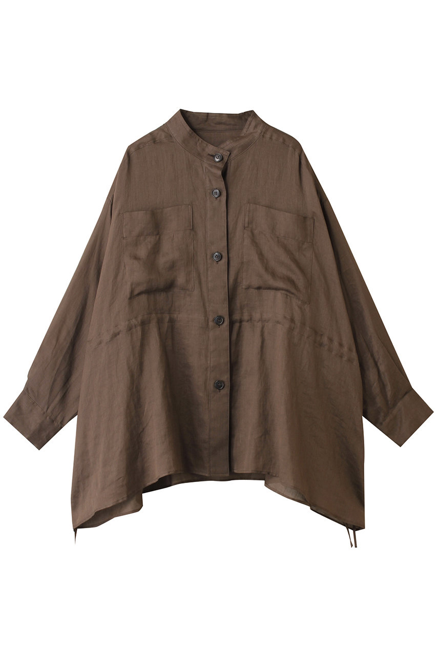 プルミエ アロンディスモン/1er Arrondissementのラミーツイルシャツブルゾン(ブラウン/B1053AFZ048)