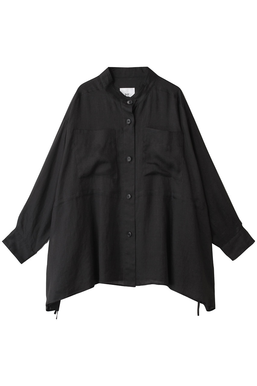 プルミエ アロンディスモン/1er Arrondissementのラミーツイルシャツブルゾン(ブラック/B1053AFZ048)