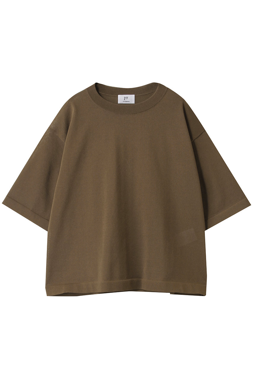 1er Arrondissement ドライニットTシャツ (ブラウン, F) プルミエ アロンディスモン ELLE SHOP 1er Arrondissement ドライニットTシャツ (ブラウン, F) プルミエ アロンディスモン ELLE SHOP