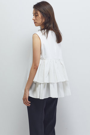 プルミエ アロンディスモン/1er Arrondissementのポンチ×タフタバックティアードプルオーバー(110100/110102)