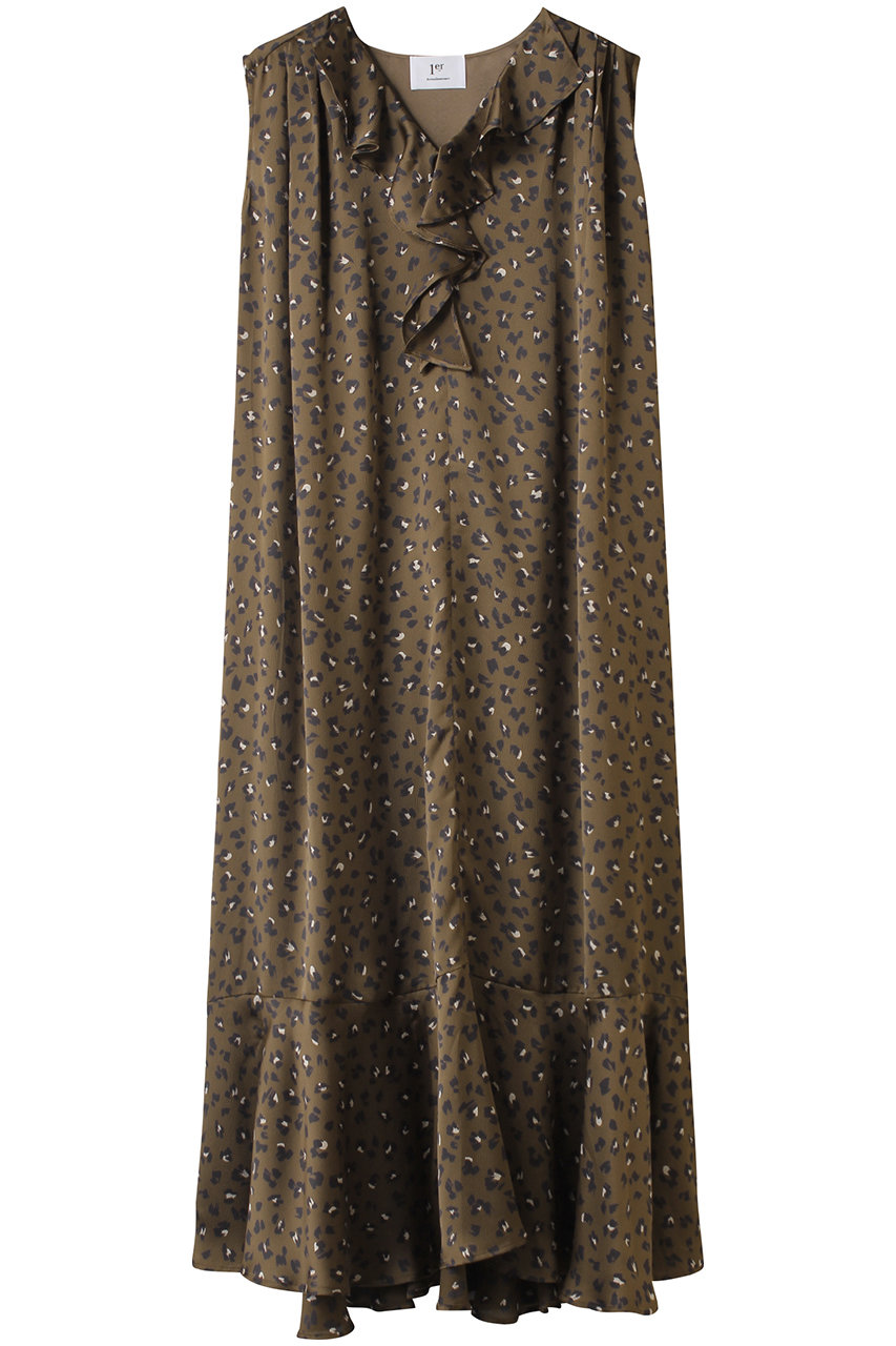 プルミエ アロンディスモン/1er Arrondissementのレオパードプリントワンピース(ブラウン/B1053AFA041)