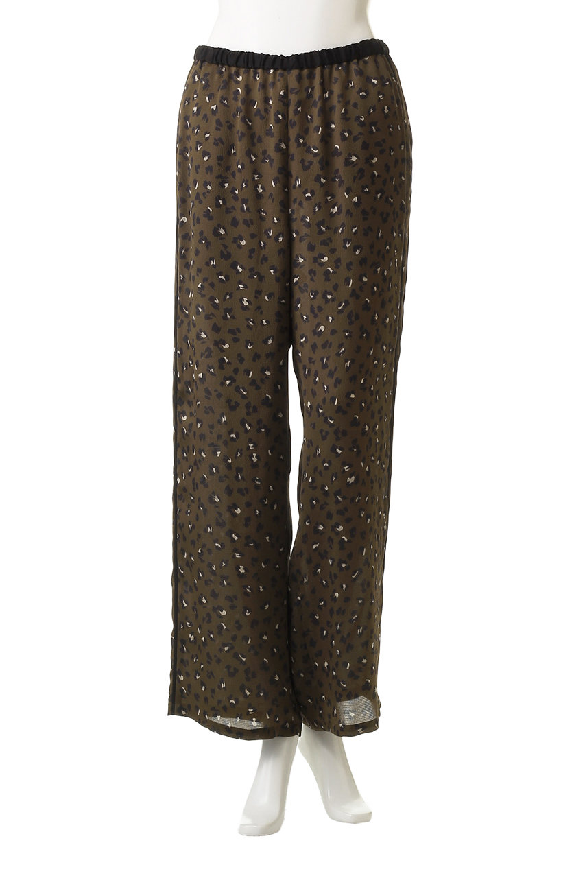 ⭕専用⭕プルミエアロンディスモン　レオパード柄パンツ　カーキブラウン　38 プルミエアロンディスモン レオパード柄パンツ カーキブラウン 38 予約