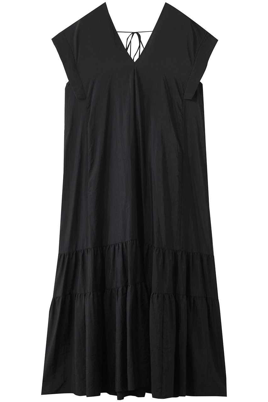 プルミエ アロンディスモン/1er Arrondissementのナイロンクロスティアードワンピース(ブラック/B1053AFA033)