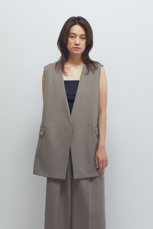 プルミエアロンディスモン 17AW ダブルブレストウールロングジレ / ベスト DOUBLE-BREASTED MAXI WOOL COAT – ILEAN