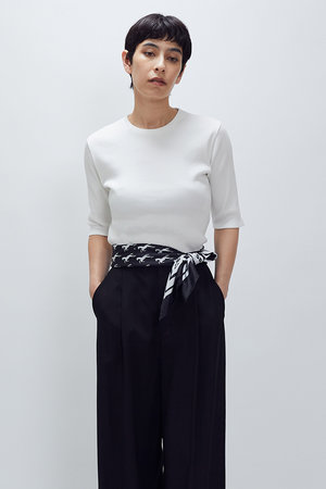 プルミエ アロンディスモン/1er Arrondissementのリブ5分袖Tシャツ(110100/110102)