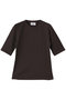 リブ5分袖Tシャツ プルミエ アロンディスモン/1er Arrondissement ブラウン