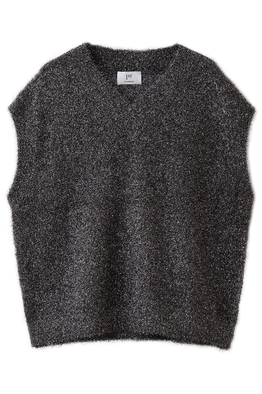 1er Arrondissement ラメモールニットジレ (グレー系, F) プルミエ アロンディスモン ELLE SHOP 1er Arrondissement ラメモールニットジレ (グレー系, F) プルミエ アロンディスモン ELLE SHOP
