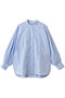 コットンポプリンバンドカラーシャツ プルミエ アロンディスモン/1er Arrondissement ブルー