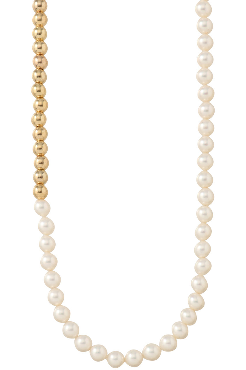 1er Arrondissement 【Bijou R.I】メタリック×パールネックレス (ゴールド, F) プルミエ アロンディスモン ELLE SHOP