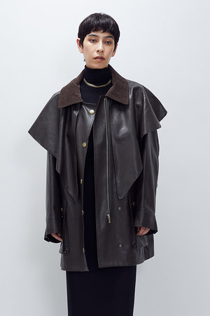 【SYSTEM】フェイクレザーコート