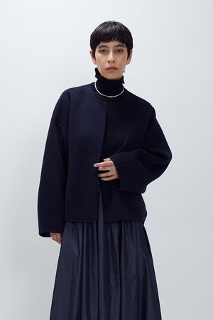 プルミエ アロンディスモン/1er Arrondissementのダブルビーバーコクーンショートコート(110900/110902)