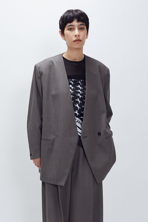 未使用✨プルミエアロンディスモン ダブルブレザー　ジャケット　ヘリンボーン　M 未使用✨プルミエアロンディスモン ダブルブレザー ジャケット