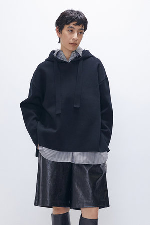 プルミエ アロンディスモン/1er Arrondissementのウールコットンスムースニットフーディー(110300/110304)