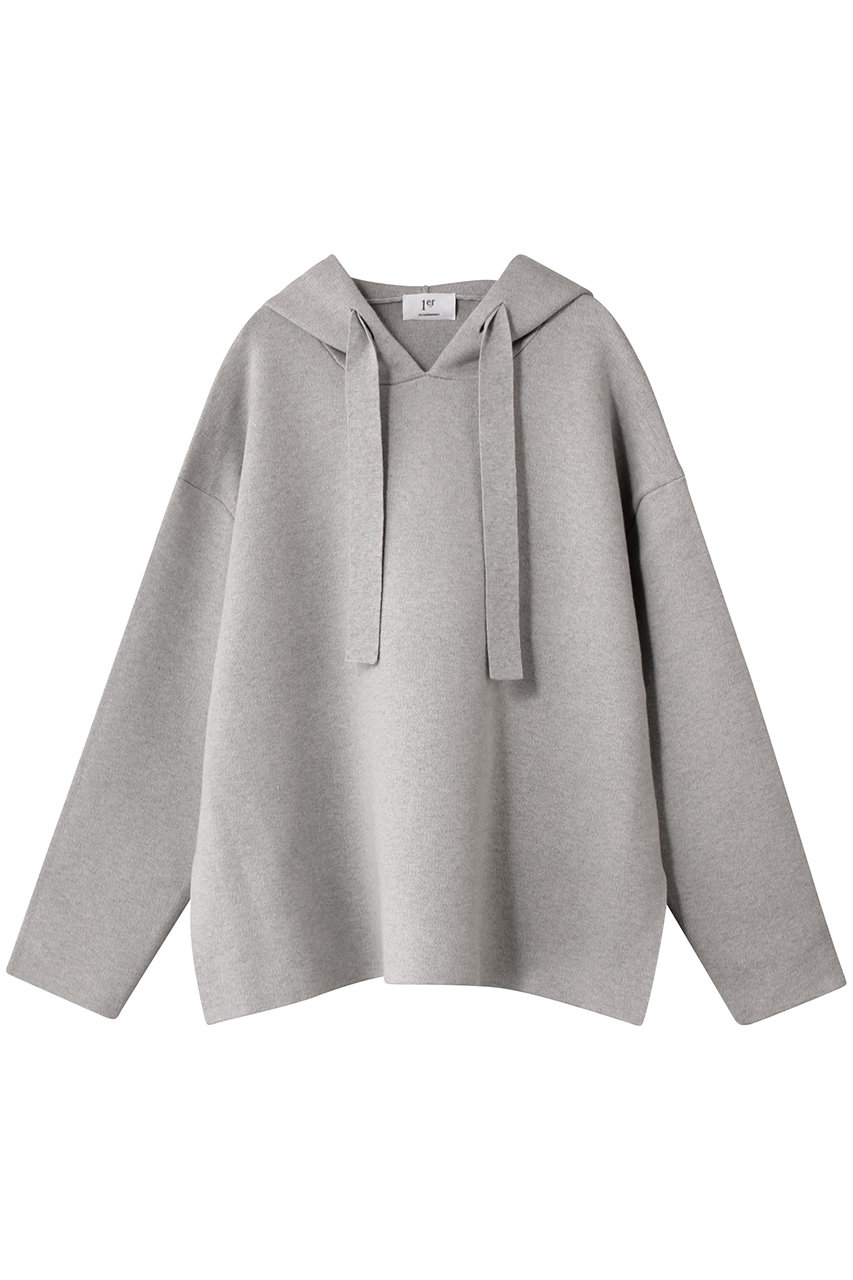 1er Arrondissement ウールコットンスムースニットフーディー (ライトグレー, F) プルミエ アロンディスモン ELLE SHOP 1er Arrondissement ウールコットンスムースニットフーディー (ライトグレー, F) プルミエ アロンディスモン ELLE SHOP