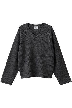 プルミエ アロンディスモン/1er Arrondissementのウールナイロン畦Vネックプルオーバー(110300/110301)