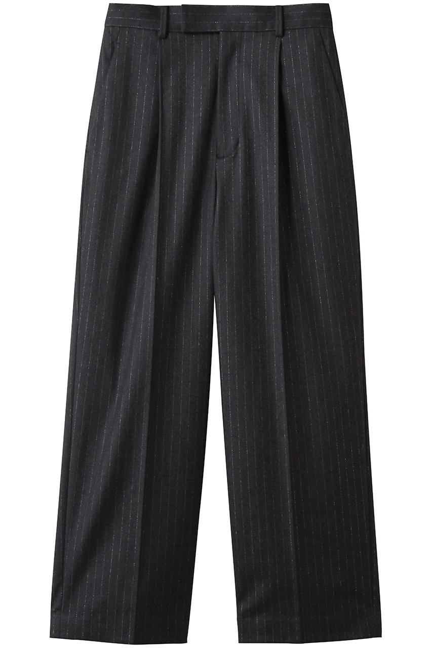 プルミエ アロンディスモン/1er Arrondissementのラメストライプテーパードパンツ(チャコールグレー/B1054AFP065)