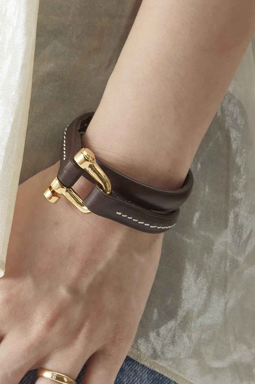 1er Arrondissement 【CXC】レザーブレスレット (ダークブラウン, F) プルミエ アロンディスモン ELLE SHOP 1er Arrondissement 【CXC】レザーブレスレット (ダークブラウン, F) プルミエ アロンディスモン ELLE SHOP