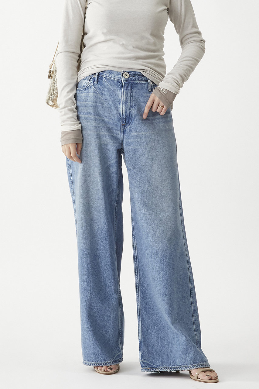 1er Arrondissement 【upper hights】"THE LAUREN"デニムパンツ (ライトブルー, 24) プルミエ アロンディスモン ELLE SHOP 1er Arrondissement 【upper hights】"THE LAUREN"デニムパンツ (ライトブルー, 24) プルミエ アロンディスモン ELLE SHOP