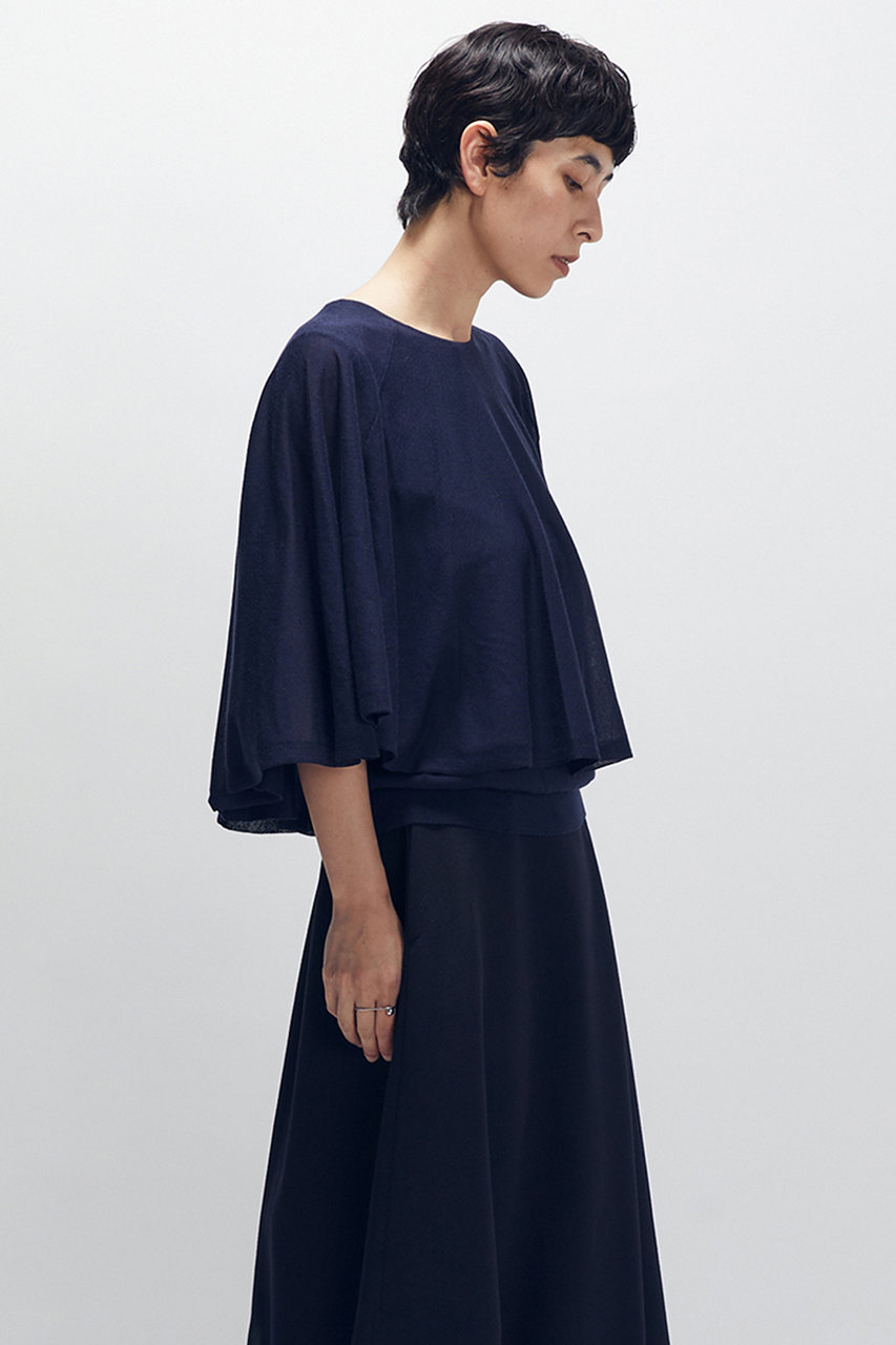 1er Arrondissement ケープレイヤードニットプルオーバー (ネイビー, F) プルミエ アロンディスモン ELLE SHOP 1er Arrondissement ケープレイヤードニットプルオーバー (ネイビー, F) プルミエ アロンディスモン ELLE SHOP